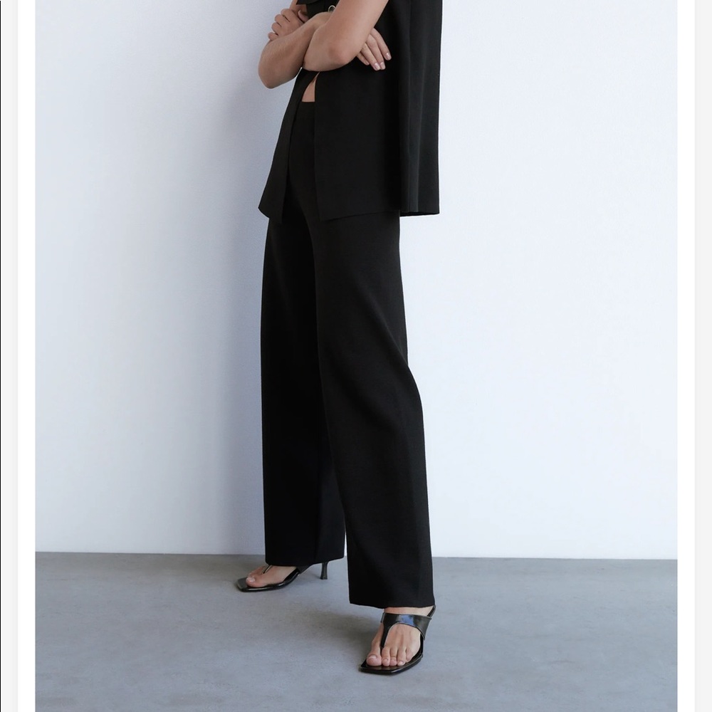 Zara Knit Palazzo Wide Leg Pants